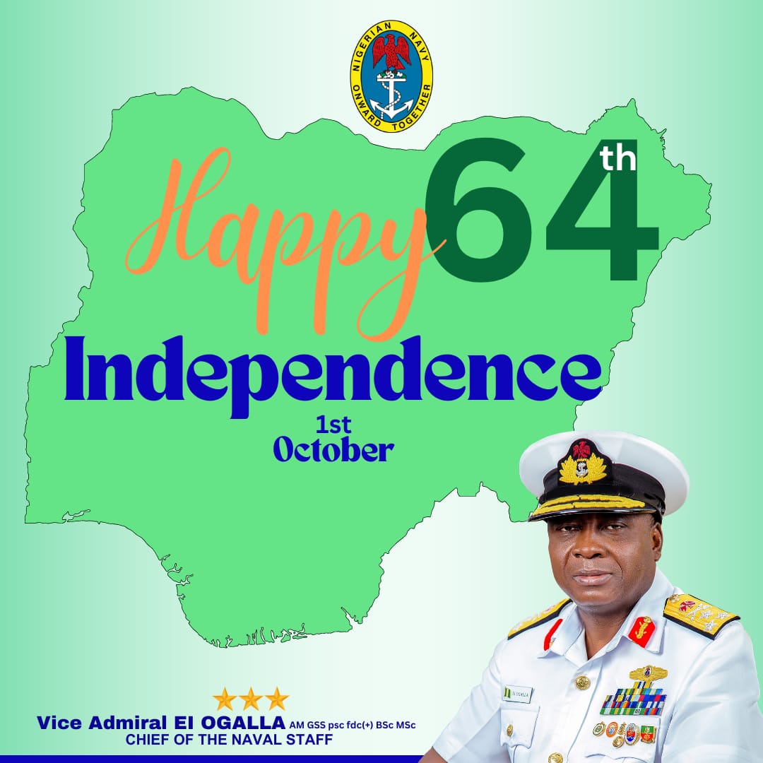 The Chief of Naval Staff, extend warm wishes to all Nigerians on this special day. May our nation continue to grow in unity, strength, and prosperity