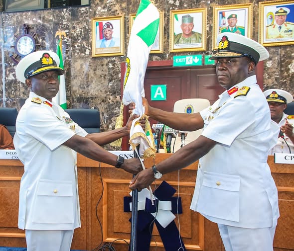 THE END OF AN ERA  THE BEGINNING OF ANOTHER  REAR ADMIRAL IDI ABBAS TAKES OVER AS THE 23RD INDIGENOUS CHIEF OF THE NAVAL STAFF